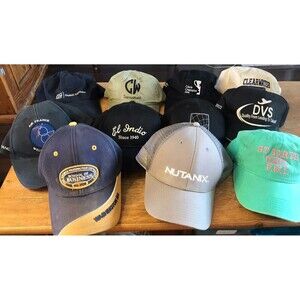 Vintage Baseball Hat Lot of 11 Caps Advertising Nike Golf Aviation Reseller Hats